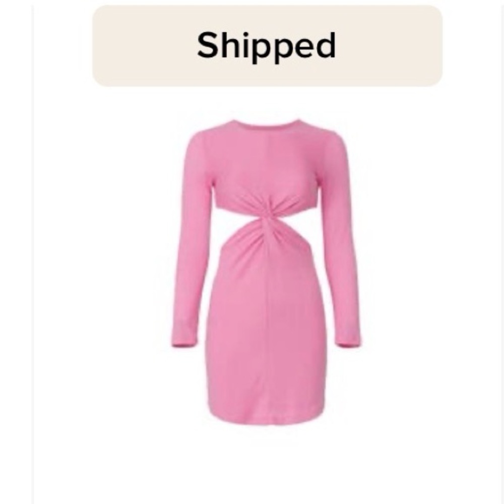Third form pink dress with side slits/ open back